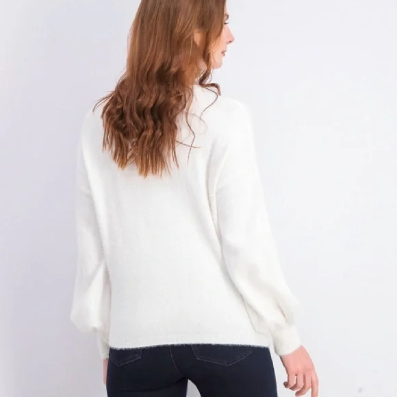 Rachel Roy fuzzy ivory felicity sweater NWT! Large - Picture 2 of 9